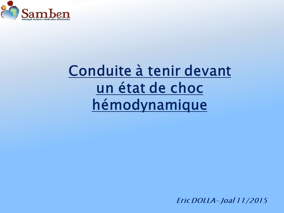 Conduite à Tenir Devant Un état De Choc Hémodynamique .PDF - ETUDE-AZ