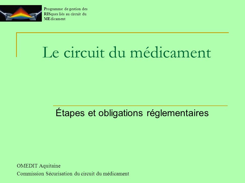 Le circuit du médicament .PDF
