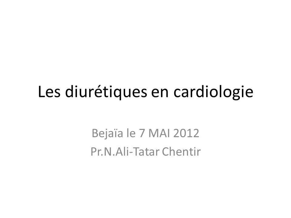 Les diurétiques en cardiologie .PDF