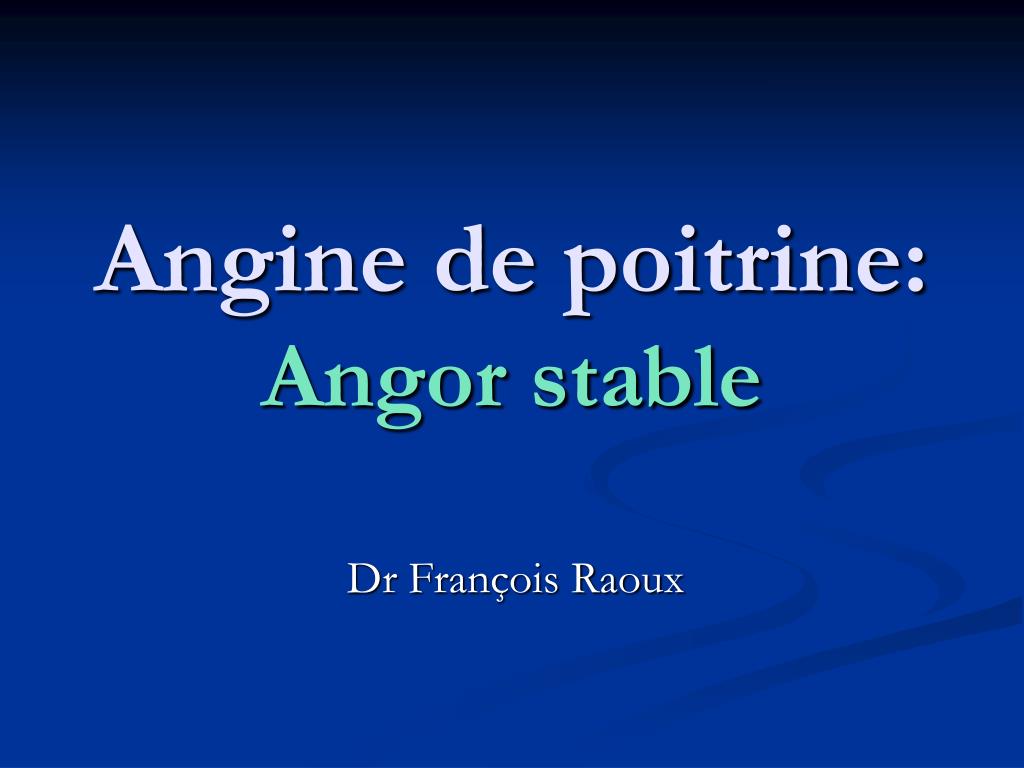 Angine de poitrine: Angor stable .PDF