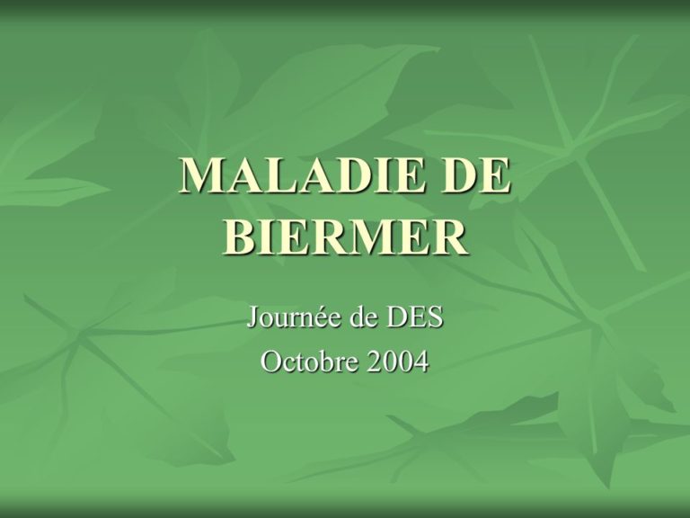 Maladie De Biermer Prise En Charge 100