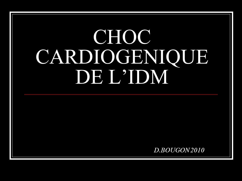 CHOC CARDIOGENIQUE DE L’IDM .PDF