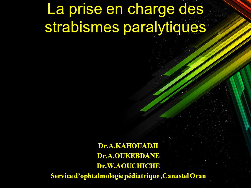 La prise en charge des strabismes paralytiques .PDF