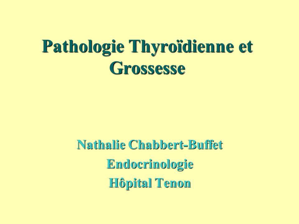 Pathologie Thyroïdienne et Grossesse .PDF
