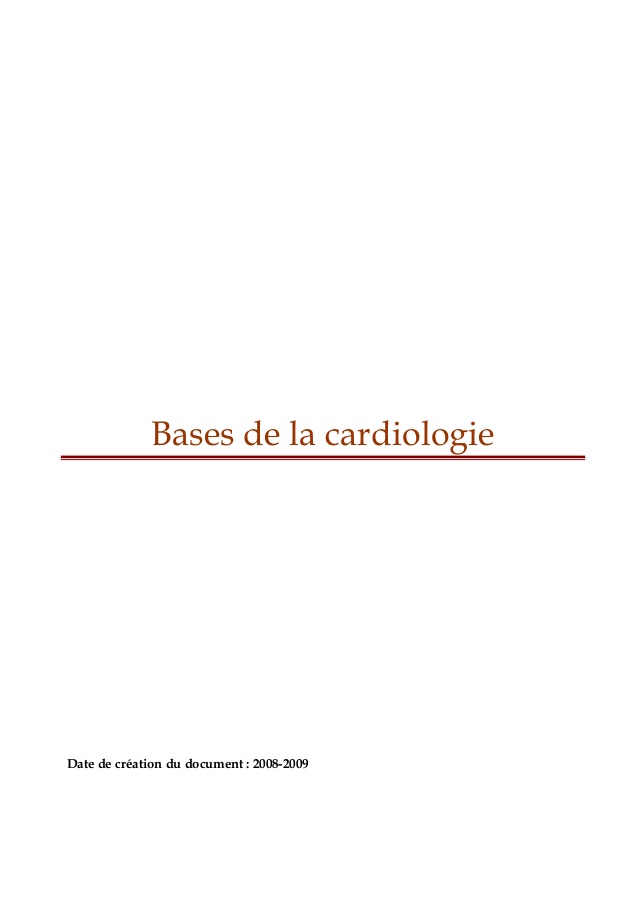 Bases de cardiologie .PDF