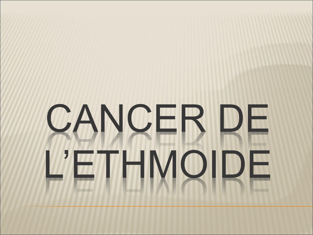 Cancer de l'ethmoïde .PDF