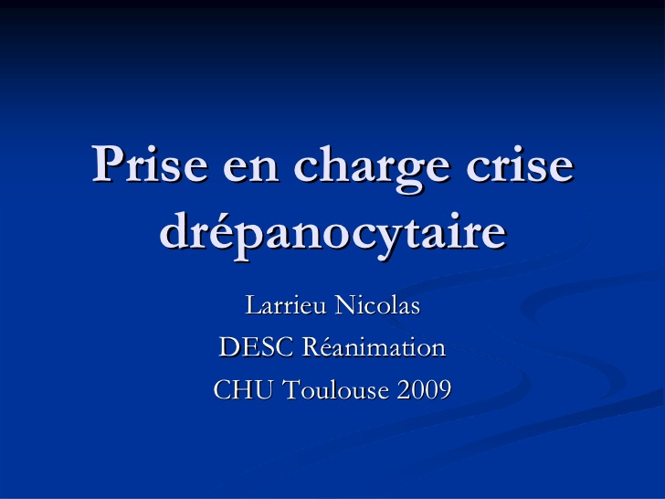 Prise en charge de la crise drepanocytaire .PDF